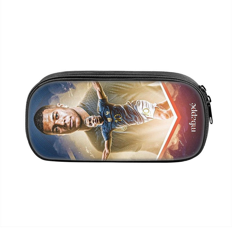 M-Mbappe Conjunto de 3 Peças Bolsa Escolar Mochila Esportiva de Futebol com Bolsas de Ombro Estojo para Canetas Mochila Escolar Jogador Estrela para Melhor Presente