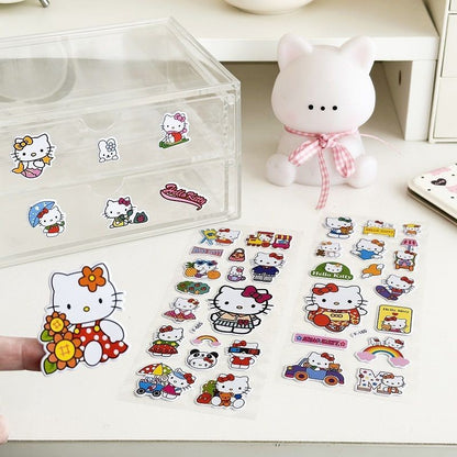 6/12pcs 3D Cartoon Kitty Puffy Stickers Sheets Kids Boys Girls Reward Bulk Assorted Scrapbook Stickers Party Favors Gifts DIY