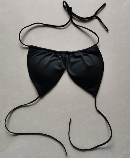 Summer Sexy Bikini set Push-up padded Bra Thong Split Swimwear Female Bandage Bathing Suit Adjustable Lacing Swimsuit Solid