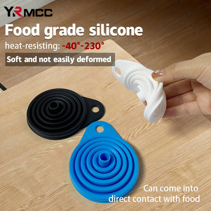 2 Peças Funil Dobrável para Motor de Carro Funil de Líquido de Silicone Ferramentas para Troca de Óleo e Gasolina para Carros e Motos Acessórios