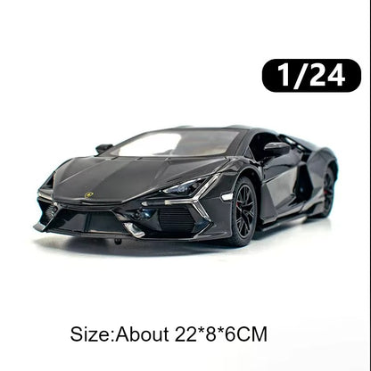 1:24 Lambor Revuelto Bolide Alloy Diecast Cars Model Toys with Sound Light Pull Back Doors Opened Miniature Sports Car Boy Gifts