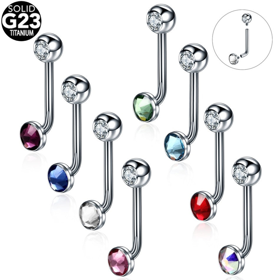1PC Titânio Christina Vertical Hood Piercings Anéis de Lábio Flor Opala Sexy Piercings de Lábio Joias de Piercing de Sobrancelha VCH