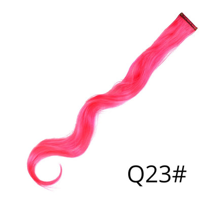 Apliques Sintéticos Presilha de Uma Peça Extensões de Cabelo Arco-Íris Cabelo Sintético Liso Peças de Cabelo de 45cm Longo Ombré Rosa Roxo Vermelho Azul