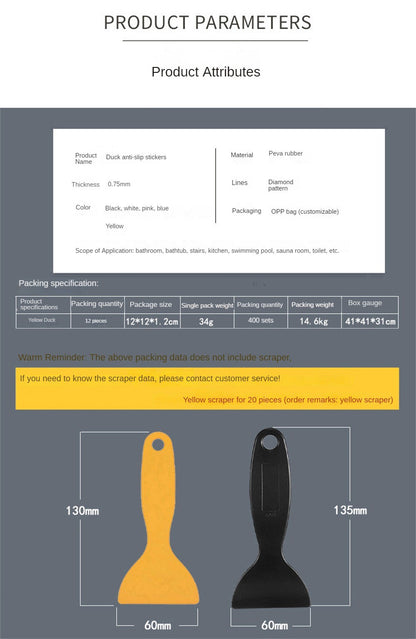 Anti Slip Bathtub Stickers Duck Shape Bathroom Flower Self-Adhesive Non Slip Bathtub Decals Stickers For Bath Shower