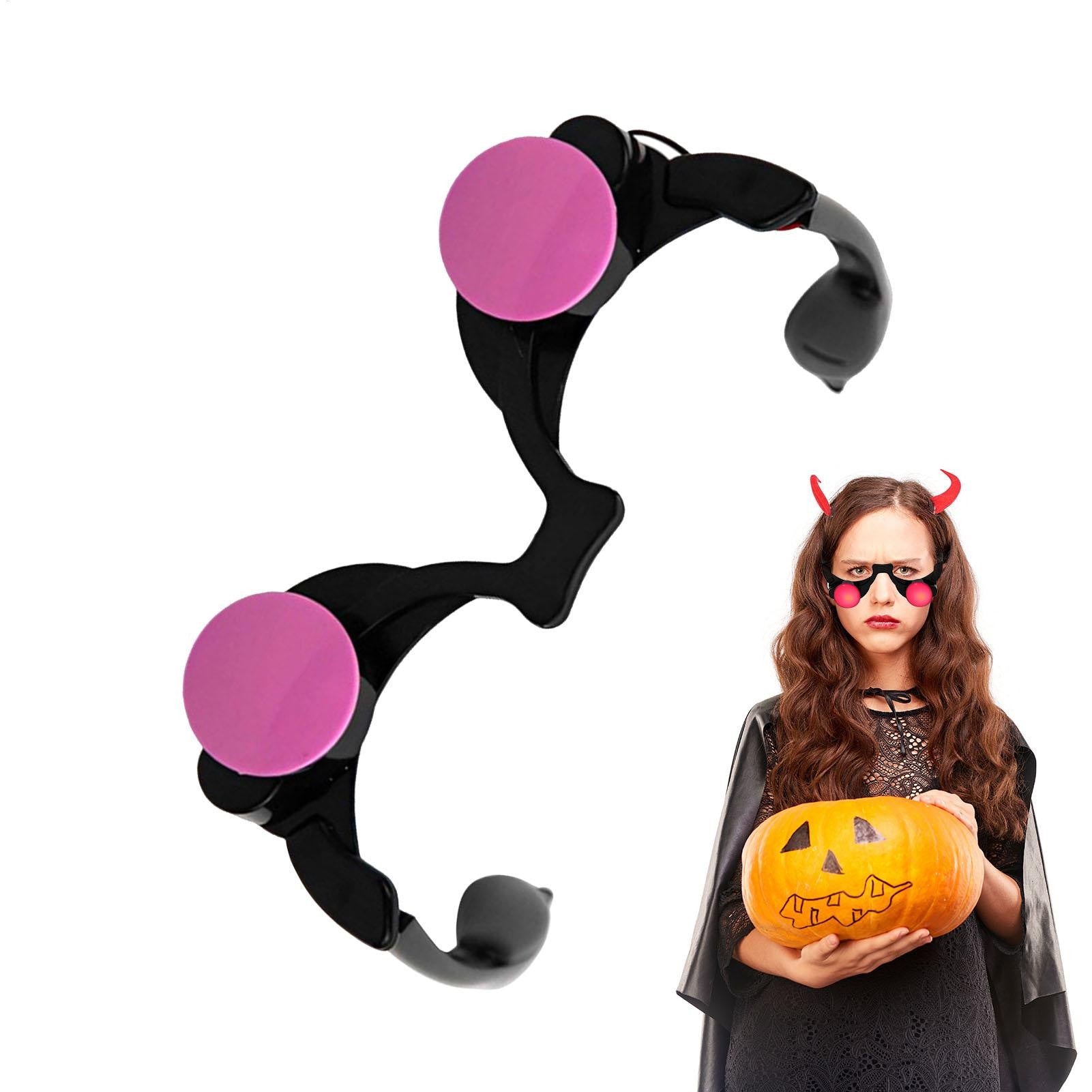 Light Up LED Eyewearing Halloween Glow Glasses Scary Red Glowing Eyes LED Glasses Festive Halloween LED Glowing Eyeglasses