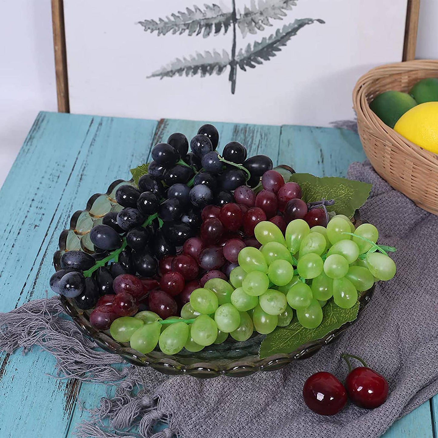 Realistic Artificial Grapes Table Decoration of Realistic Fake Grape Natural Fake Grape Bundles Party Home Wedding Decoration