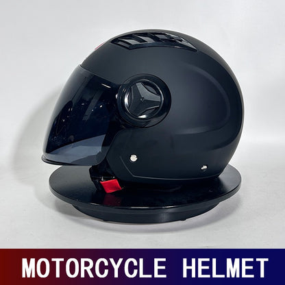 Novo capacete de motocicleta três quartos, capacete elétrico completo para homens e mulheres, capacete de motocicleta para pilotagem, meio capacete de inverno, quente