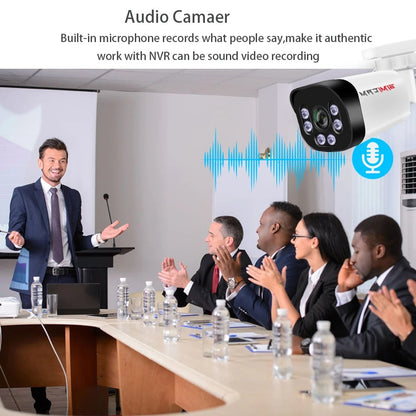 Super HD Infrared Night Vision Bullet Video Surveillance for NVR, 4K Poe Security Camera with Audio, 48V POE, DC 12V 4MP 5MP 8MP