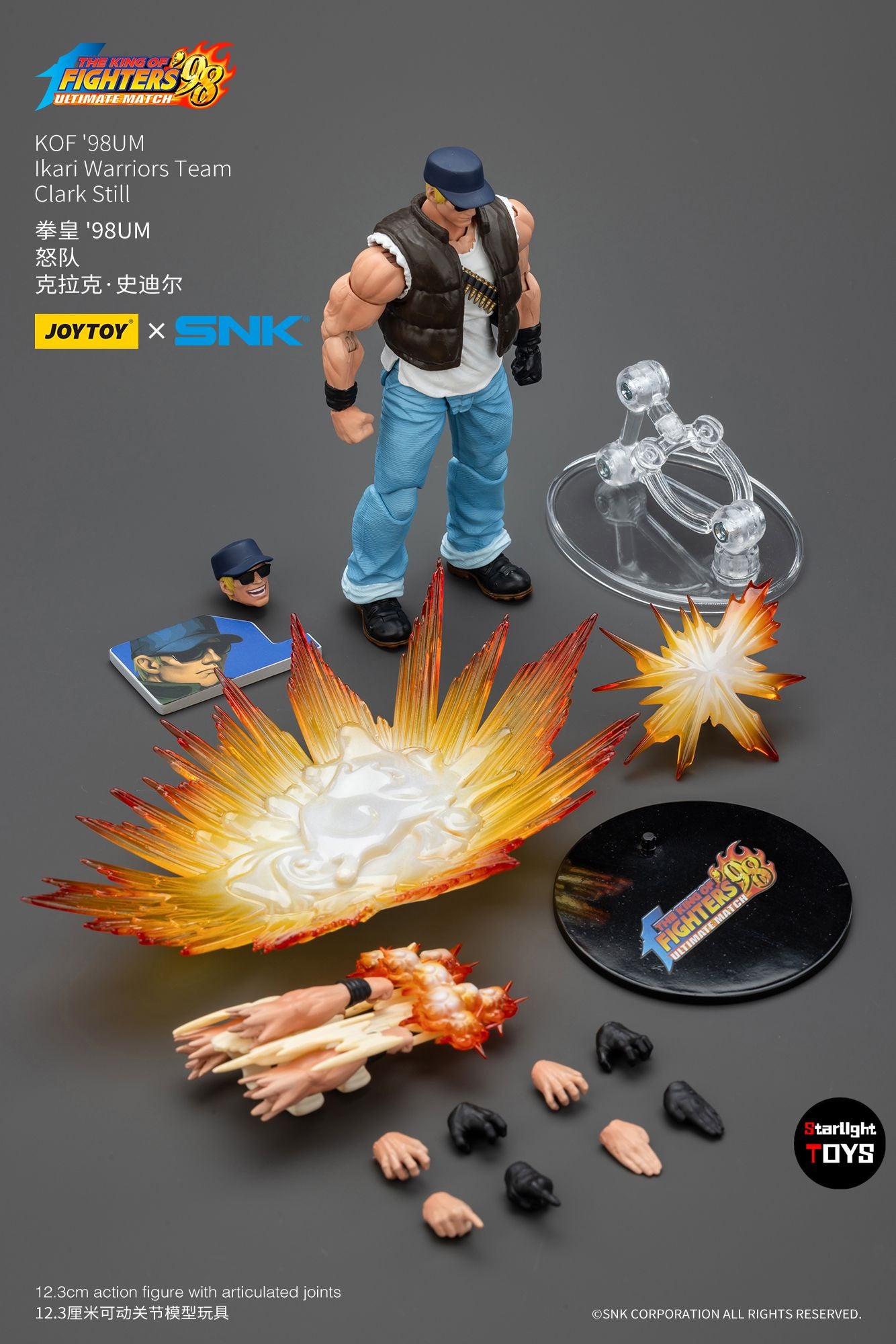 ?JOYTOY?1/18 Action Figure SNK KOF'98UM Ikari Warriors Team Clark Still Model Toy Gifts