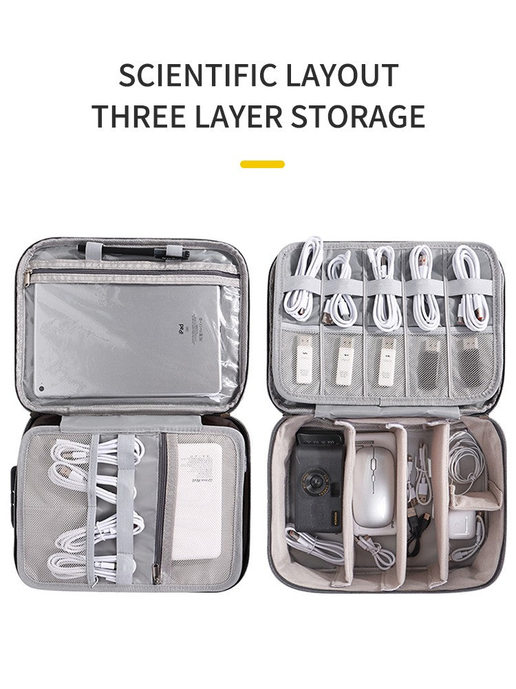 Locking Tech Organizer Bag - Anti-Theft Storage Case with Password Protection for iPad, Laptop Cables & USB Drives