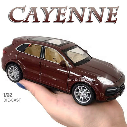 1:32 Cayenne Panamera Carros em Miniatura Liga Fundida Som Luz Portas Abertas Veículos de Fricção para Crianças Presentes
