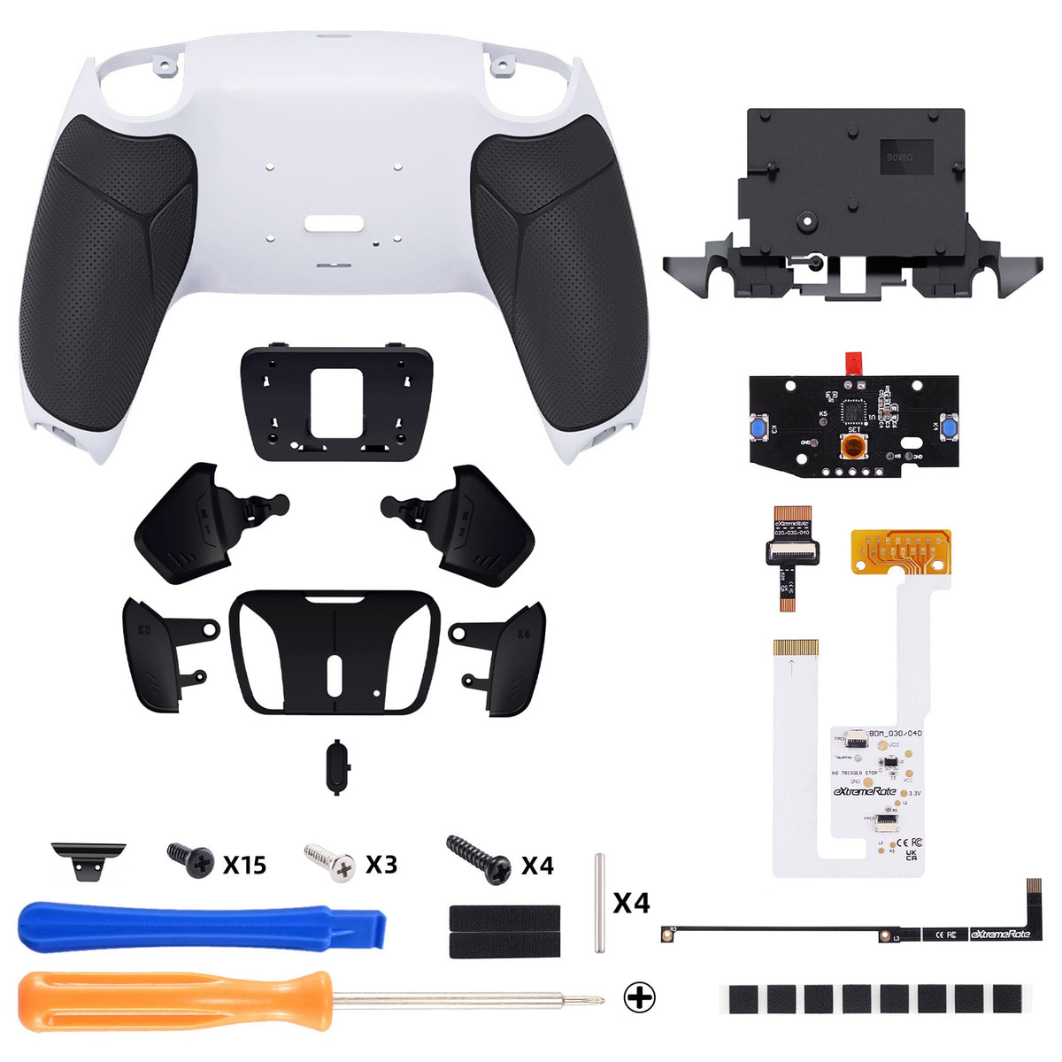 eXtremeRate Programable RISE4 V3 Remap Kit for ps5 Controller BDM-030/040/050, Upgrade Board & Redesigned Back Shell & Buttons