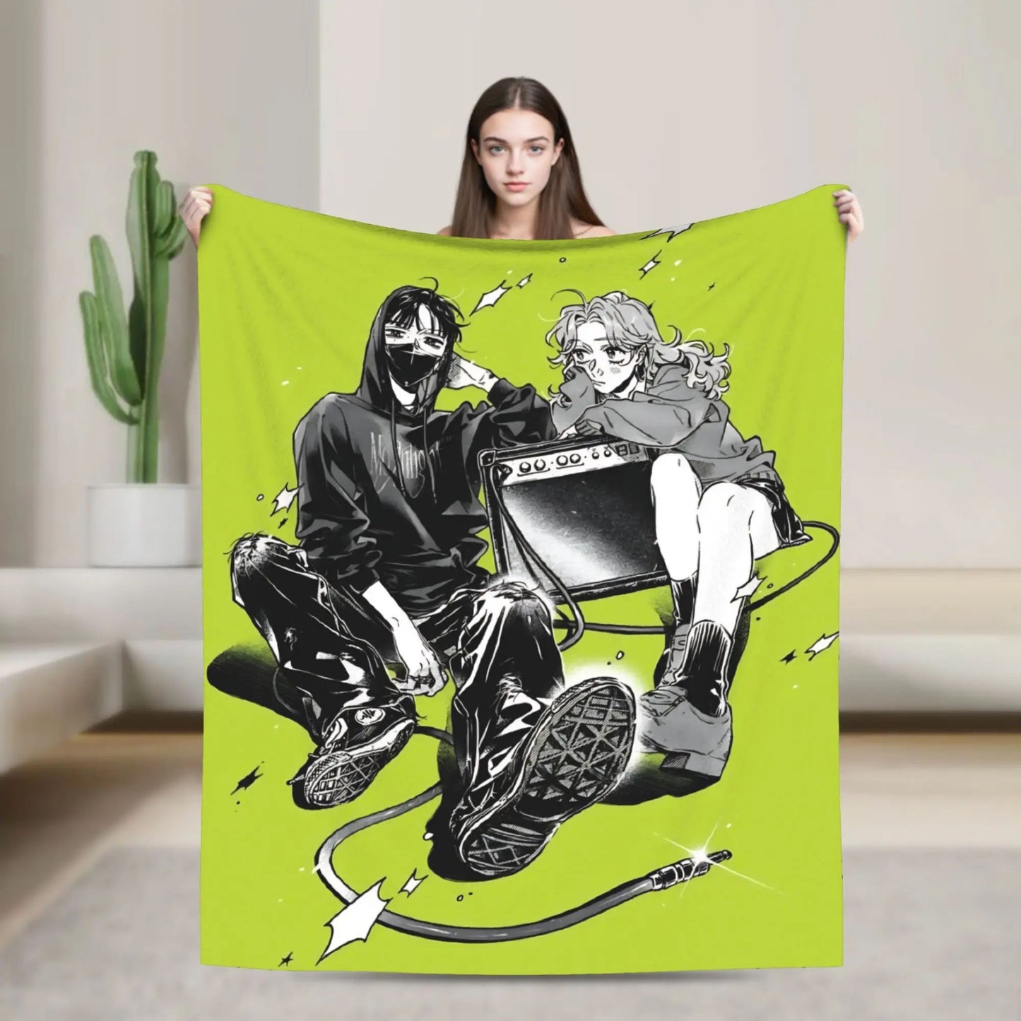 He Guy She Was Interested in Wasnt a Guy at All Manga Blankets Flannel Warm Throw Blanket for Bedding Lounge All Season