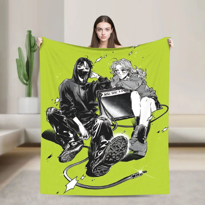 He Guy She Was Interested in Wasnt a Guy at All Manga Blankets Flannel Warm Throw Blanket for Bedding Lounge All Season