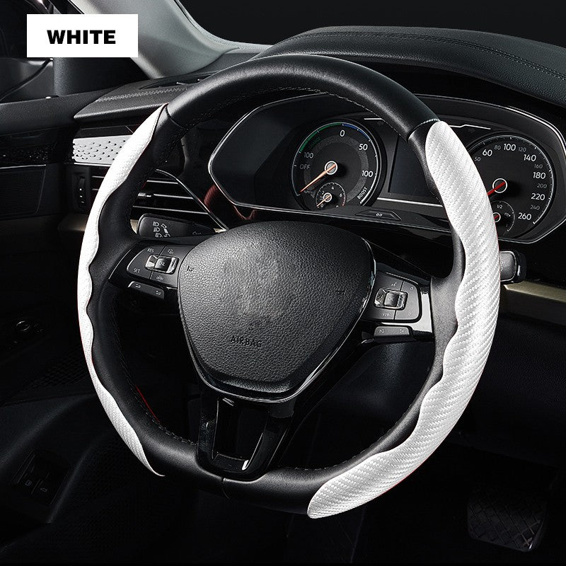 Capa Universal de Volante Antiderrapante de Fibra de Carbono para Carro, Capa Auxiliar de Volante para Carro, Acessórios Antiderrapantes