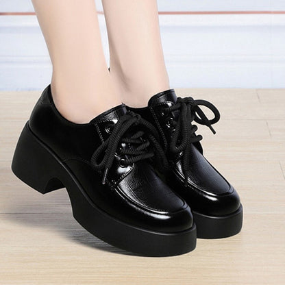 Soft Leather Uniform Shoes Female British Girl Japanese Wild Black Retro Mary Jane Shoes Lolita Platform Shoes Low Anti-slip