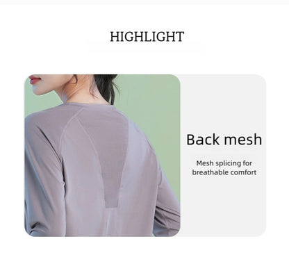 DRUR Long Sleeve Gym Top Women Breathable Quick Dry Workout Tshirt Loose Fit Running Tee Yoga Clothing Sportswear Activewear New