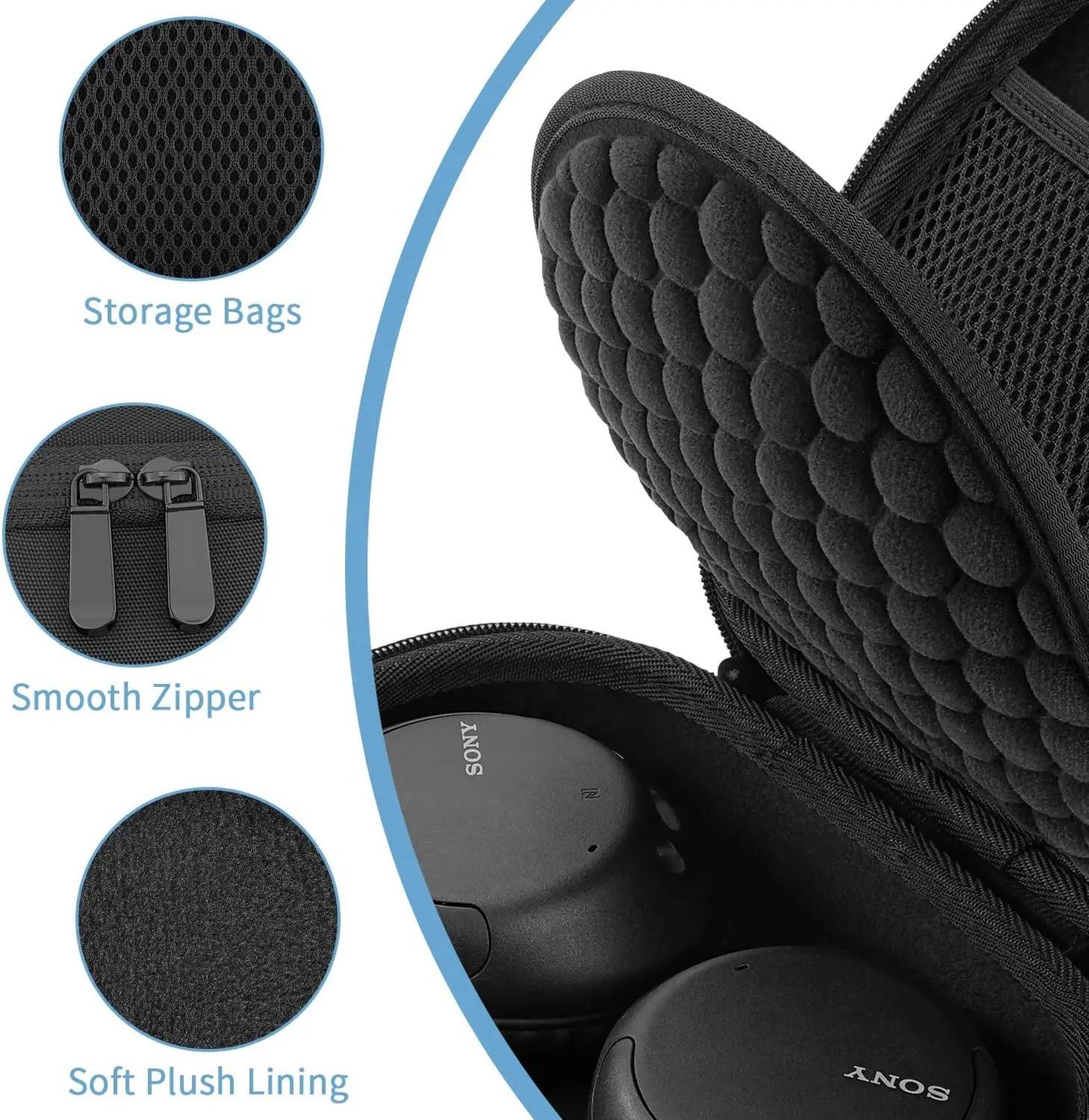 Headphone Hard Case for Sony WH-CH700N / CH710N / CH720N / Edifier W830NB Earphone Travel Protective Cover EVA Storage Bag