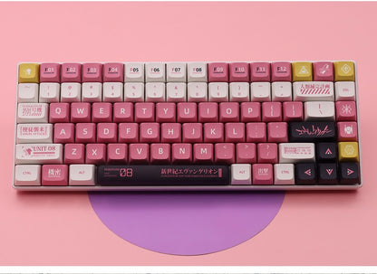 Keycaps Personalizadas Tema Eva Animação Japonesa Perfil XDA PBT Sublimação para Teclado Mecânico com Switch MX GMK
