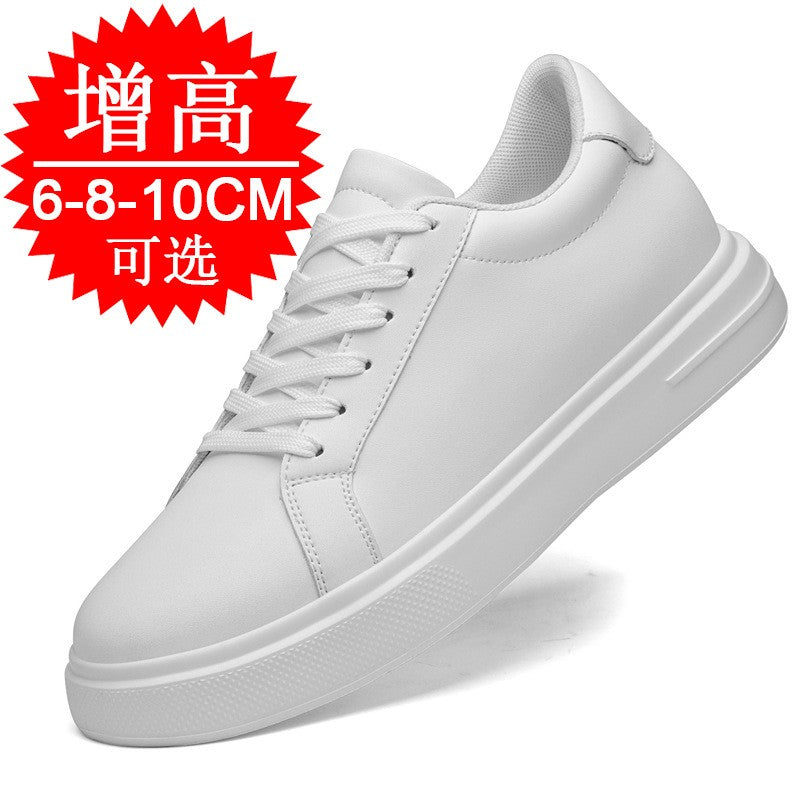 Heightening Casual Shoes Fashion PU Leather Elevator Shoes for Men 6cm 8cm 10cm Invisible Height Increase White Sneakers Cortex