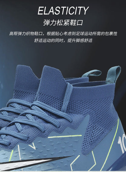 Hot Sale Mens Soccer Cleats High Ankle Football Shoes Long Spikes Outdoor Soccer Traing Boots For Men Women Soccer Shoes