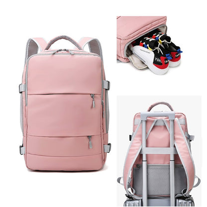 Mochila Impermeável de Grande Capacidade Multifuncional para Viagem com Compartimento para Sapatos Multicamadas