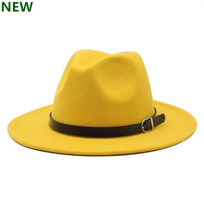 free shipping 2022 new Fashion men fedoras women's fashion jazz hat summer spring black woolen blend cap outdoor casual hat X XL