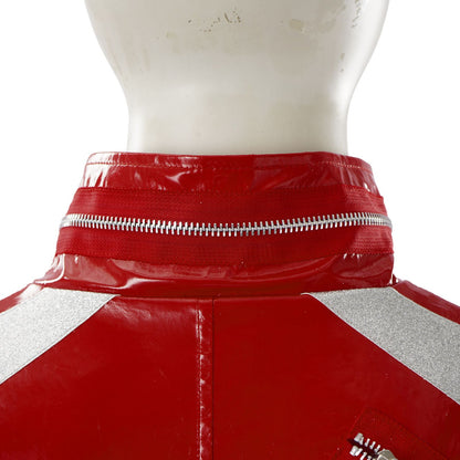 Red Zipper Michael Jackson MJ Beat It Jacket for Impersonators PU Leather Punk Casual Coat Halloween Stage Christmas Outwear Cos