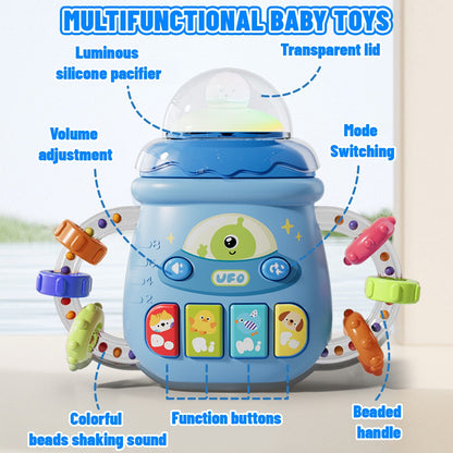 Baby Musical Feeding Bottle Pacifier For 6M+ Newborn Soft Teether Rattles Educational Toy Mobile Soothing Vocal Music Toys