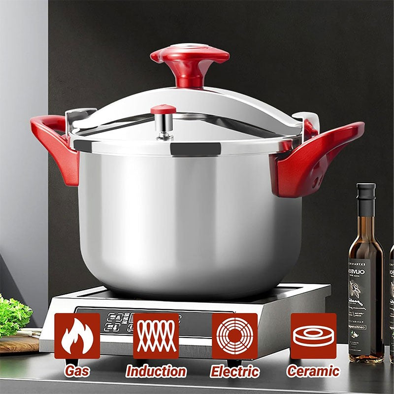3L/6L/8L Cooking Pressure Cooker Large Capacity Stainless Steel Pressure Cooker Explosion-Proof Cookware for Gas Induction Stove