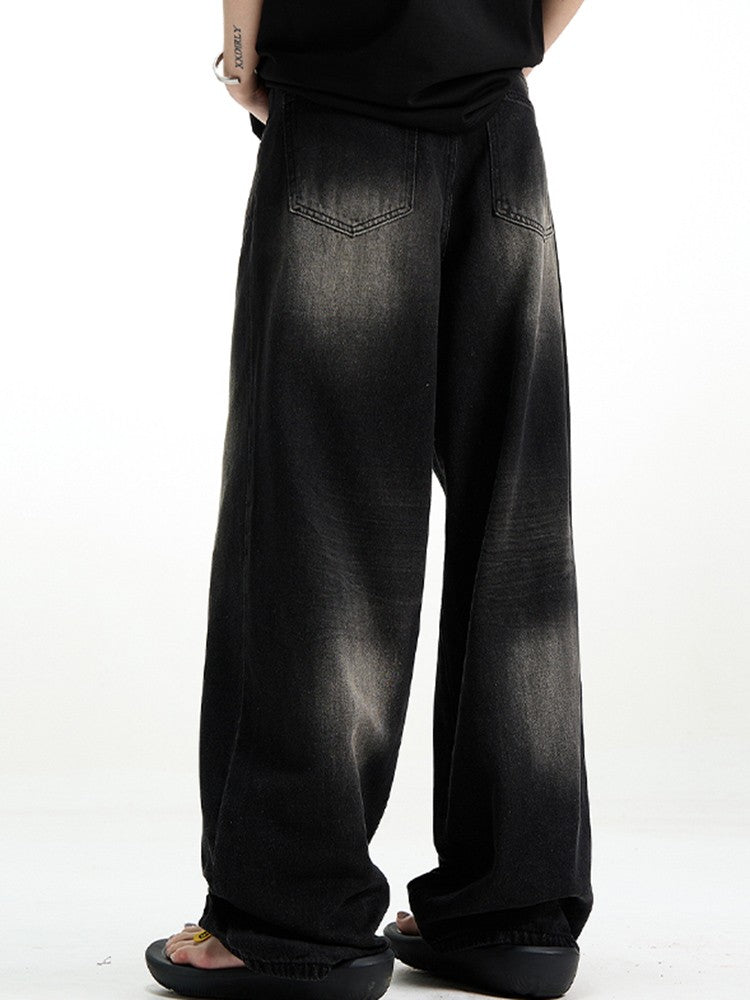 Calça Jeans Masculina Clássica Americana Hip Hop Rap Perna Larga Juventude Popular Masculina Reta Retrô Solta Calças Jeans Oversized