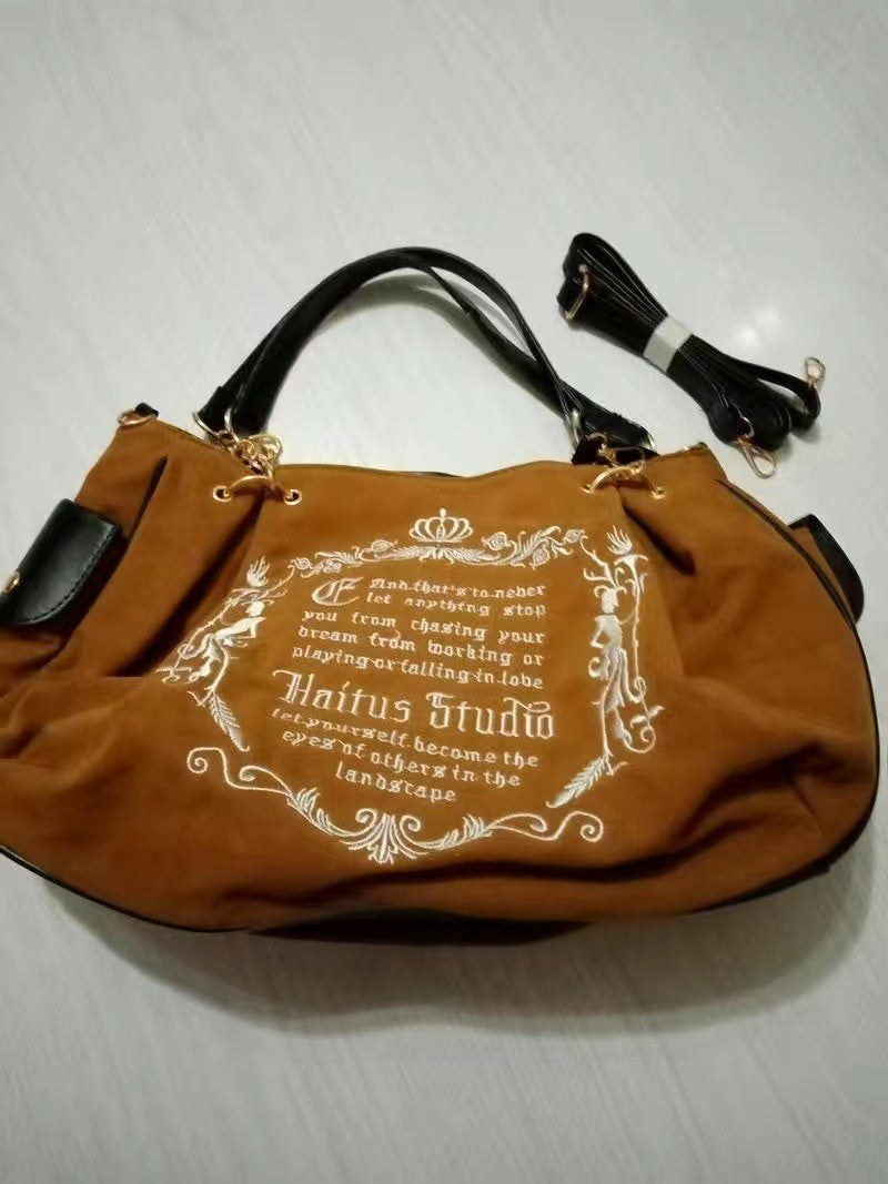 bags woman season 2024 spring summer Y2k Shoulder Bag embroidery  vintage handbags Large capacity letter bag pink bag