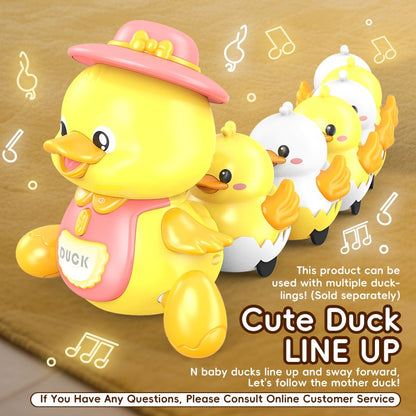 Brinquedos Musicais de Pato Rastejante para Bebês 3 Peças Pata Mãe Musical e Patinhos Brinquedo Interativo de Aprendizagem Precoce para Bebês Presente