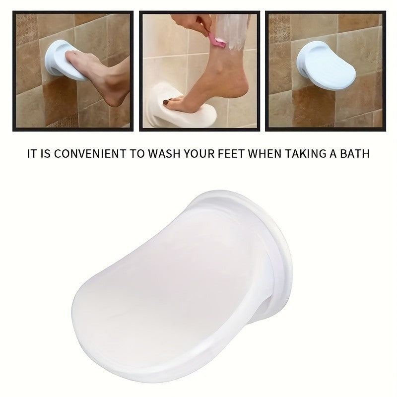 1 plastic non perforated detachable suction cup footrest for bathroom, easy to install adhesive shower mats