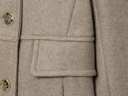 TFMLN 2025 Autumn Winter Women New Lapel Woolen Jacket Fashion Slim Fit Long Sleeved Double Breasted Ladies Casual Overcoat