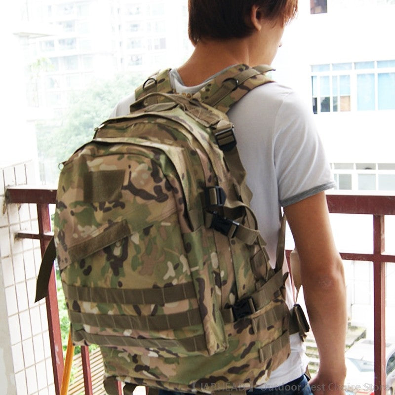 Mochila de Acampamento Esportiva ao Ar Livre Caminhada Trekking Mochila Escolar Viagem Ciclismo Caminhada Grande Capacidade Mochila Tática 3D
