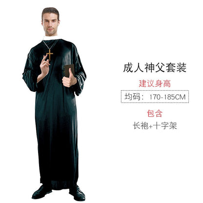 Halloween Masquerading Parties Adult Cosplay Pastors and Performance Costumes for Priests Nuns