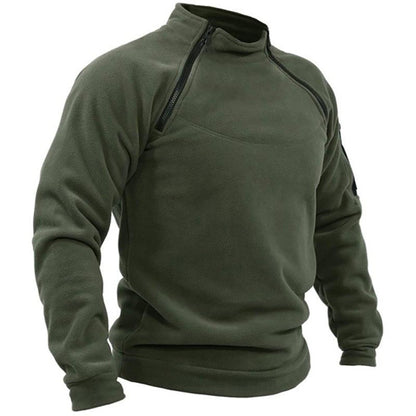 Men's Tactical Hoodies Military Outdoor Pullover Long Sleeve Zippers Pullove Fleece Windproof Thermal for Hiking Camping Army