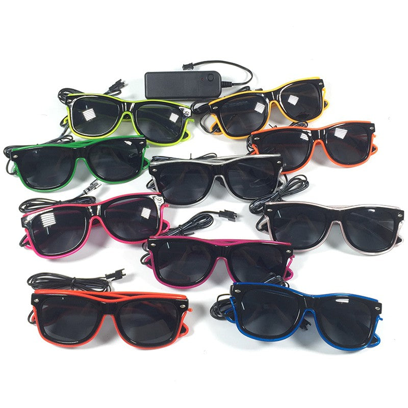 1PC Light Up LED Glasses Glow Sunglasses EL Wire Neon Glasses Glow in The Dark Party Supplies Neon Party Favors for Adults