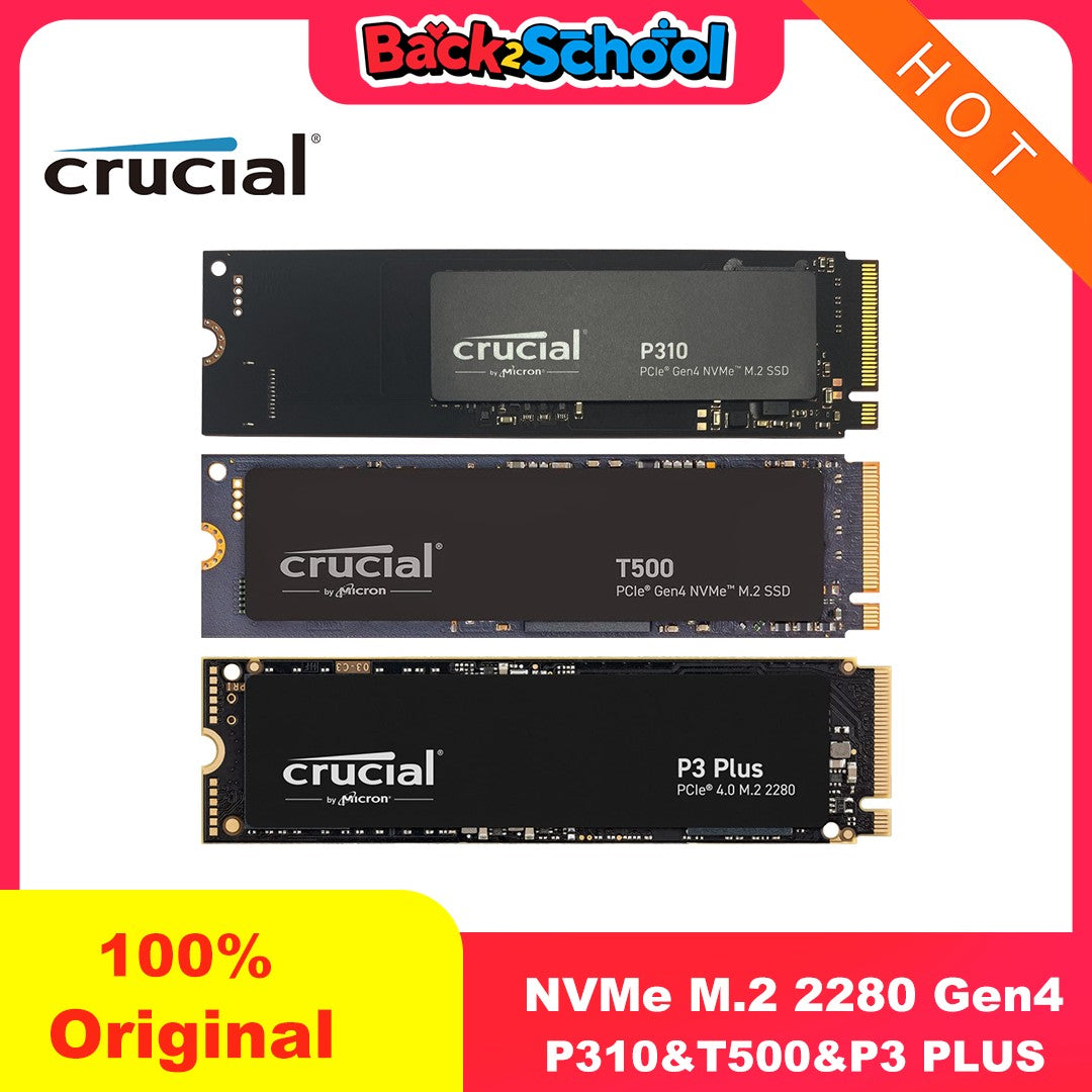 Crucial P3 Plus 1TB 2TB PCIe Gen4 NVMe M.2 SSD Interno (Pacote OEM) & Crucial NVME 2280 P310 1TB SSD & Crucial T500 1TB