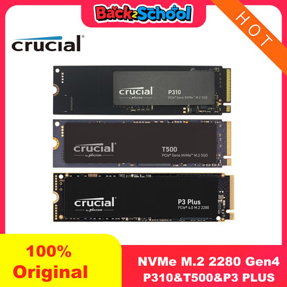 Crucial P3 Plus 1TB 2TB PCIe Gen4 NVMe M.2 SSD Interno (Pacote OEM) & Crucial NVME 2280 P310 1TB SSD & Crucial T500 1TB