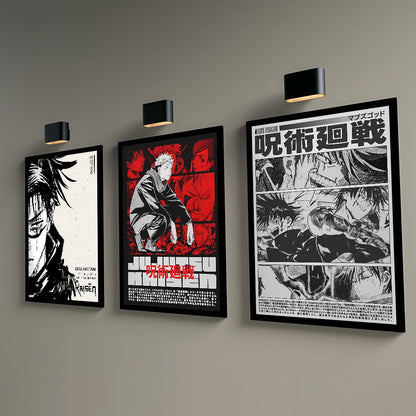 J-JujutsuES Japan Anime K-KaisenES Poster Sticky Wall Art Printing Waterproof Home Living Bed Room Bar Hallway Aesthetic Decor