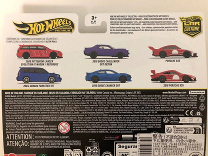 Hot Wheels Premium Car Culture 2 Packs Mitsubishi Subaru Dodge Porsche 1:64 Diecast Alloy Classic Performance Car Collectible