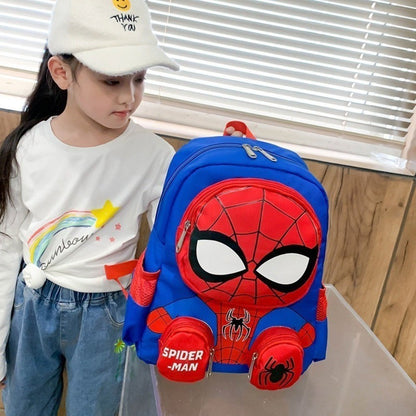 Mochila Infantil Homem-Aranha Marvel Desenho Animado Fofo Dupla Alça Escolar Presentes para Meninos Mochila Leve e Elegante para Jardim de Infância