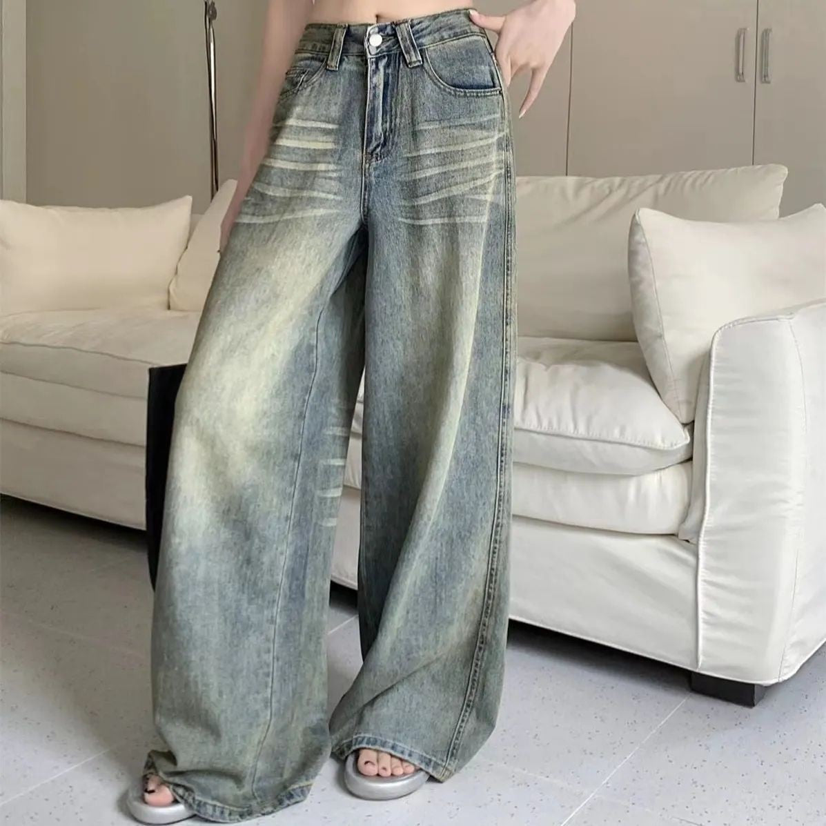 Y2K Loose Straight Leg Jeans Women Trousers Baggy Wide Fit Casual High Waist Retro Washed Vintage Style Women's jeans Jeans