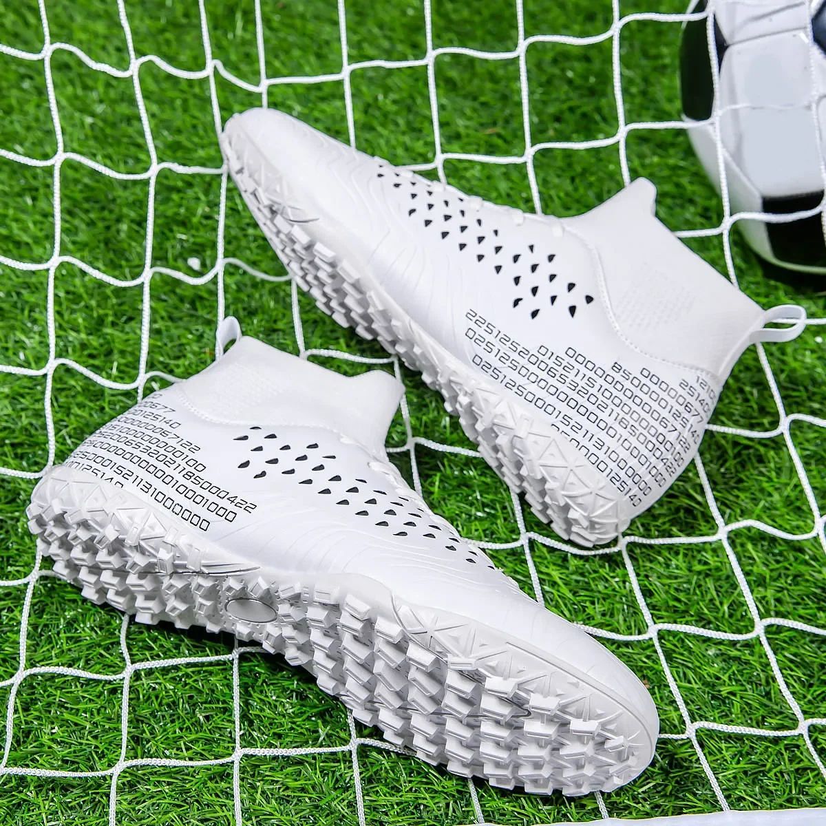 High-top Society Soccer Shoes Football Boots Men Ultra-light Kids Boy Turf Futsal Cleats Children's  Sports Training Footwear