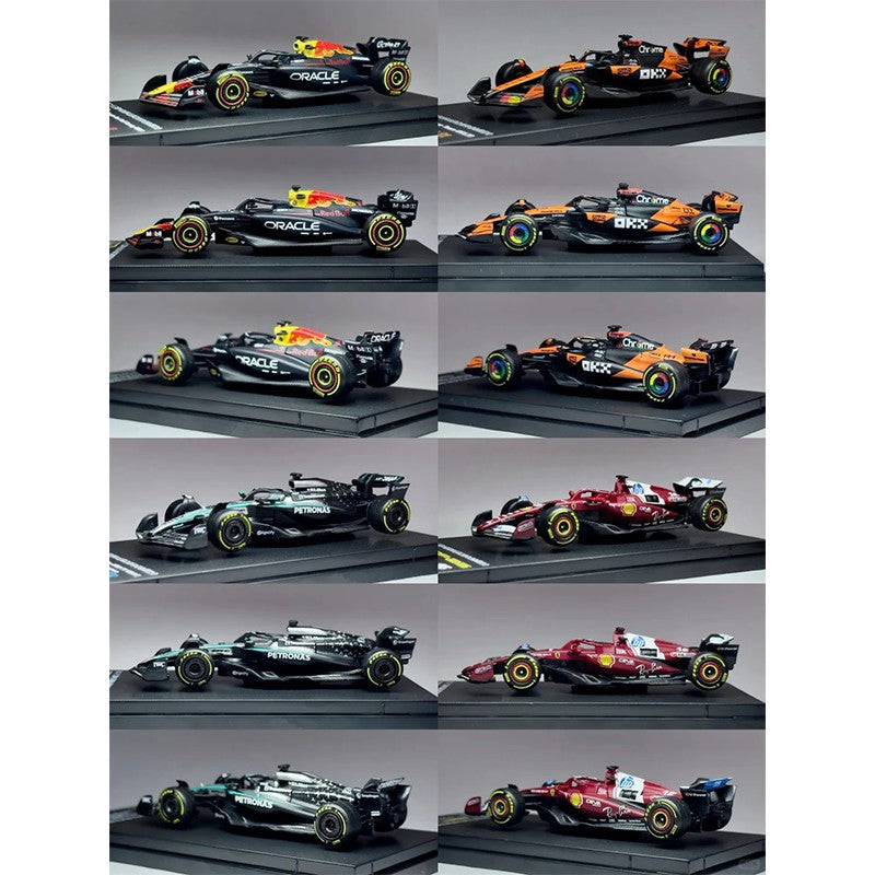 Novidade em Estoque Bburago 1:64 Série F1 2025 Ferrari SF25 Miniatura Liga 2025 Edição CTE Caixa Acrílica Modelo de Carro Brinquedos F1 Presente Infantil