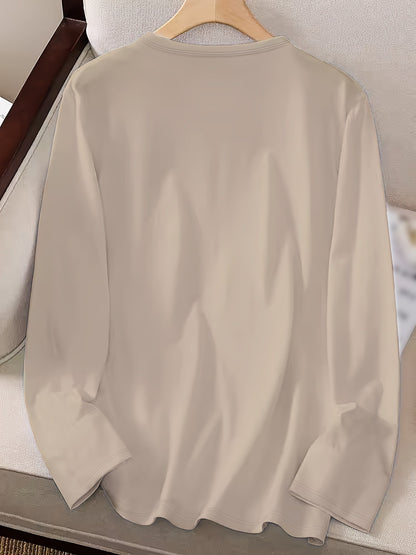 Women's autumn and winter 100% pure cotton fashionable casual Brooklyn New York printed loose round neck long sleeved T-shirt