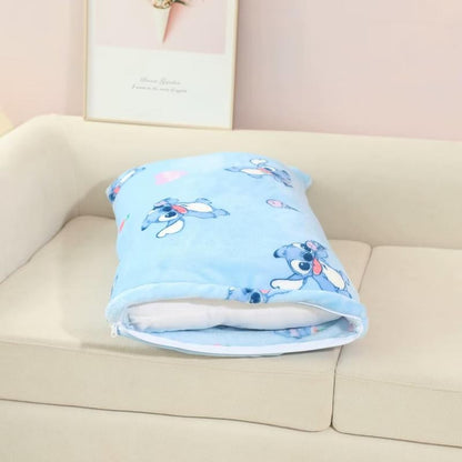 Disney Stitch Blanket Warm Flannel Blanket Pillowcase Office Nap Blanket Air Conditioning Blanket Student Blanket Bed Sheet