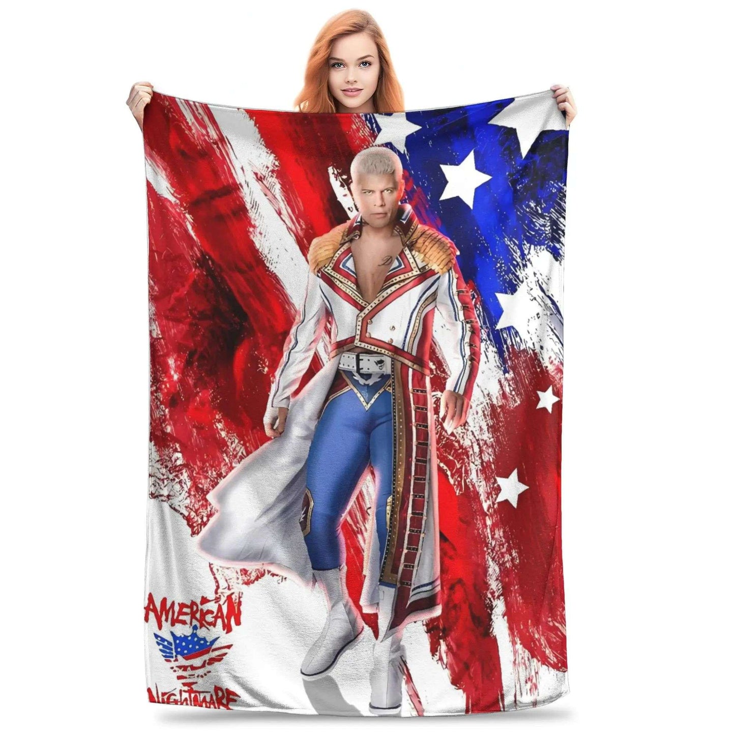 Cody Rhodes Wrestling Graphic Throw Blanket Soft Warm Bedding for Kids Adults Living Room Winter Bedspread
